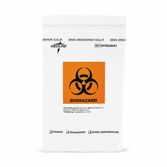 Cs/1000 Zip-Style Biohazard Spicimen Bags 6" X 9"