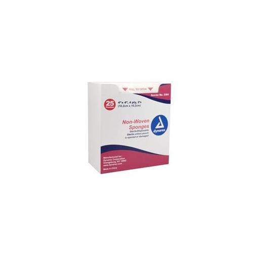 Bx/25  Sterile Gauze Sponge, 4In X 4In, 2'S, Non-Woven