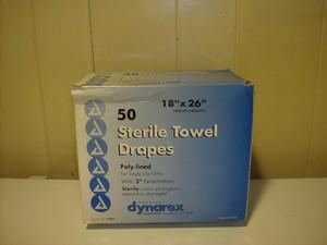 Bx/50  Dynarex Disposable Towel Drape - Sterile.