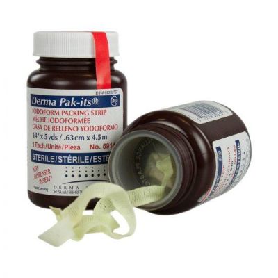 Derma Pak-Its® Gauze Packing Strips, Iodoform, 1/2" x 5yds (Per Each)