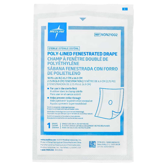 Drape Non Fenestrated Sterile 18in x 26in  Blue White 50 Box