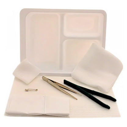Dressing Tray w Gauze Instruments Towel Lidded