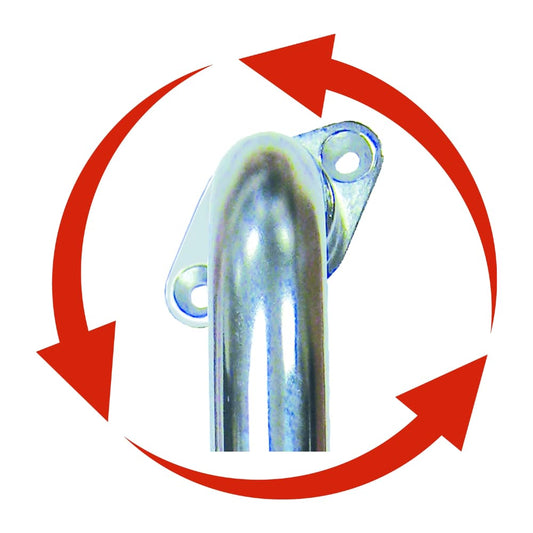 Drive Medical Chrome Knurled Grab Bar with Rotating Flange.