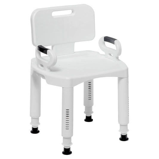 Drive Medical Premium Series Shower Chair with Back and Arms.