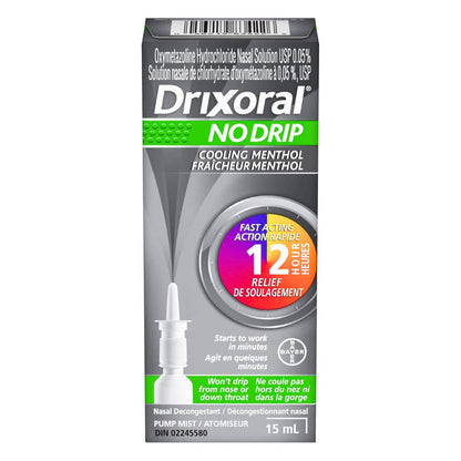 Drixoral No Drip Cooling Menthol Nasal Decongestant Spray 15ml