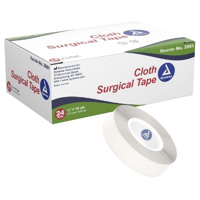Dynarex® Cloth Surgical Tape, 1/2" x 10 yds (Box 24 pcs)