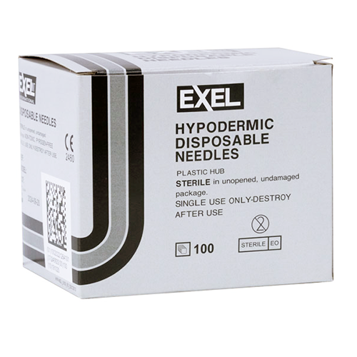 Exel® Hypodermic Needles, 22G x 1", Black