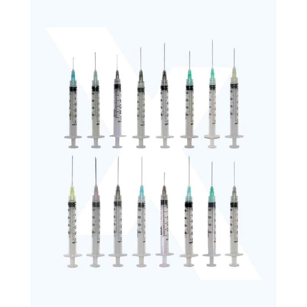Exel® 3ml Syringe/Needle Combination Luer-Lock Tip, 21G x 1" Deep Green (Box 100 pcs)