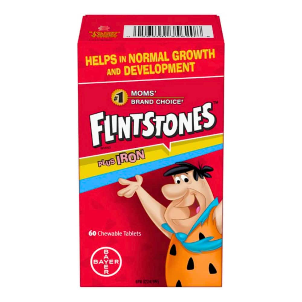 FLINTSTONES Plus Iron Chewable Multivitamin for Kids, Helps with Normal Growth and Development