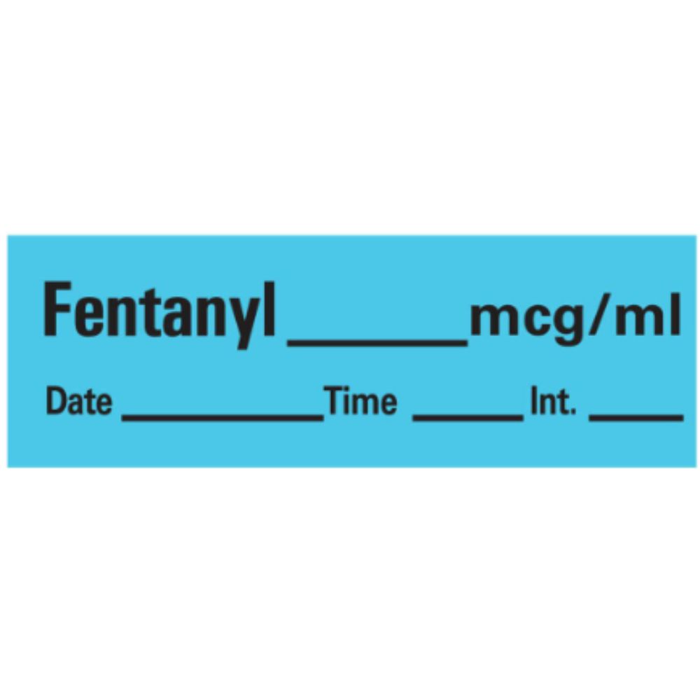 Fentanyl Label, Blue, 1-1/2" x 1/2"