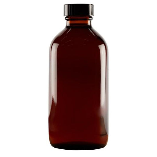 Cs/24  Boston Round Glass Amber Bottles, 8Oz (236Ml)