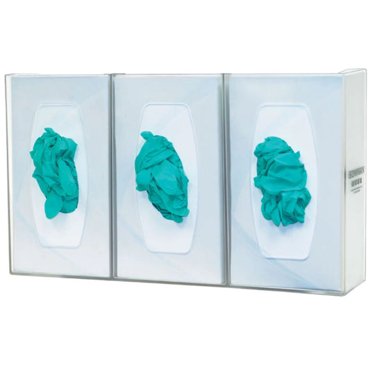 Bowman® Glove Box Dispensers, Semi-Transparent Polycarbonate Plastic, Triple (Per Each)