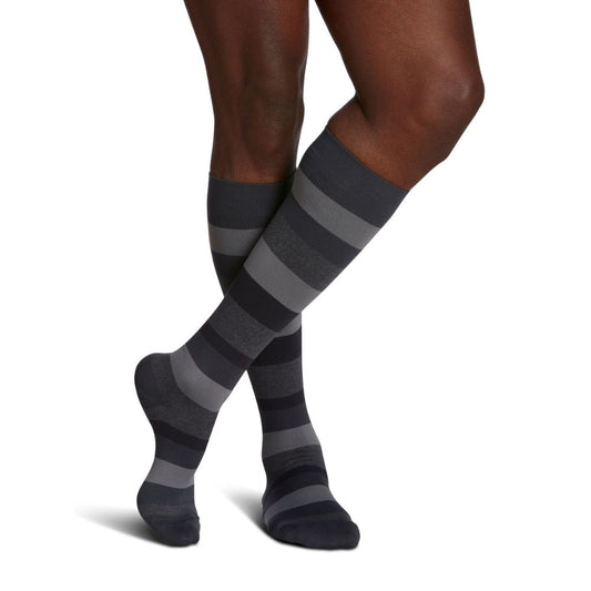 Sigvaris Microfiber Shades Men's Stockings, 15-20mmHg, Size C, Graphite Stripe (Per Pair)