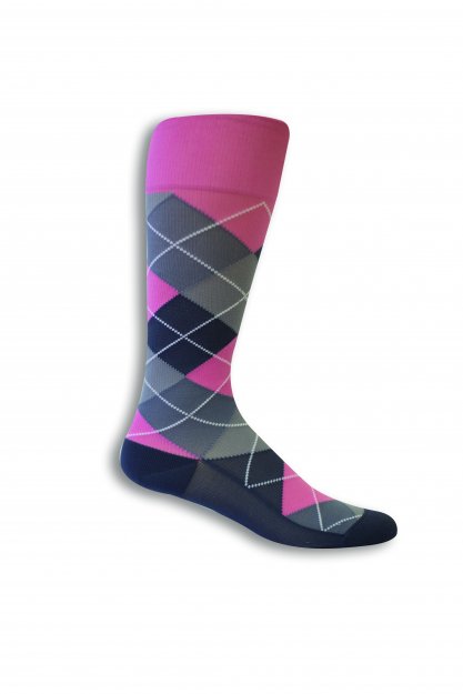 Pr/1 Compression Socks Women Medical - Pink/Grey - Argyle Size: Wc-Tcm Strength:20-30 Mmhg