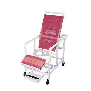 Pvc Reclining Commode And Shower Chair With Legrest And Footrest, 300lb - Ea/1