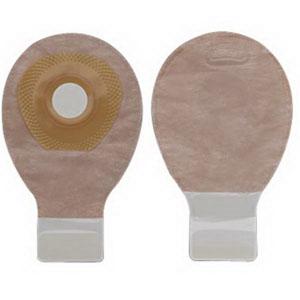 Premier One-Piece Drainable Pouch, Pre-Cut Stoma Opening 1" (25mm), Beige 7" (18cm),  Lock 'n Roll Closure - Box of 10