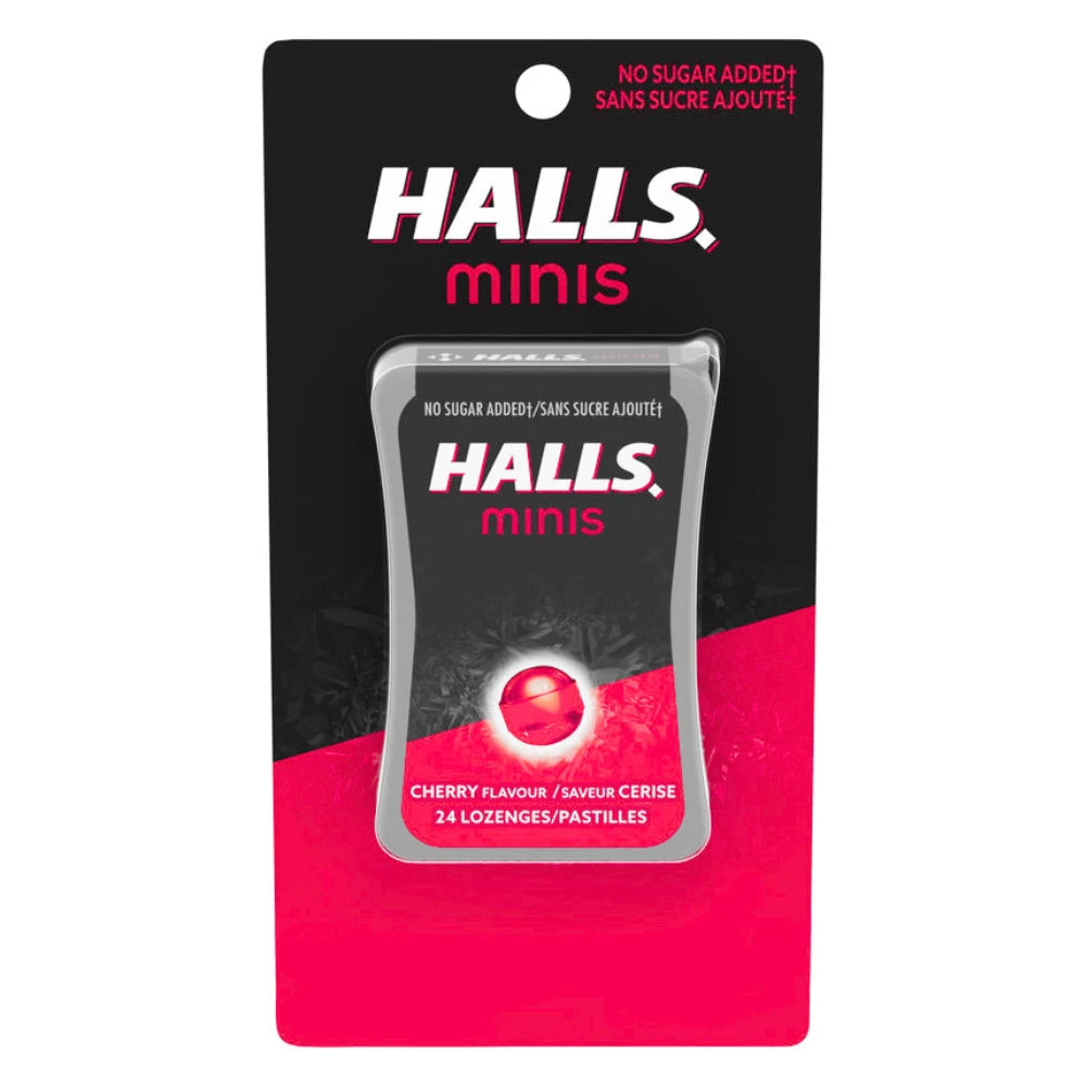 Halls® Minis Cherry Sugar Free Cough Drops (Pkg 24 pcs)