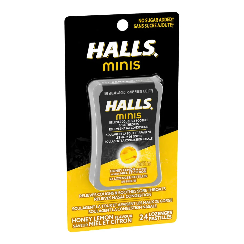 Halls Minis honey lemon sugar free 24 lozenges
