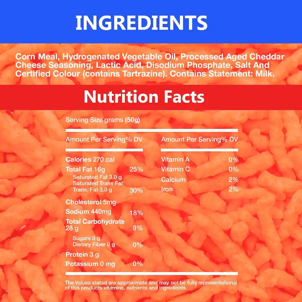 Hawkins® Cheezies Real Cheddar Corn Snack 210g (Per Each)