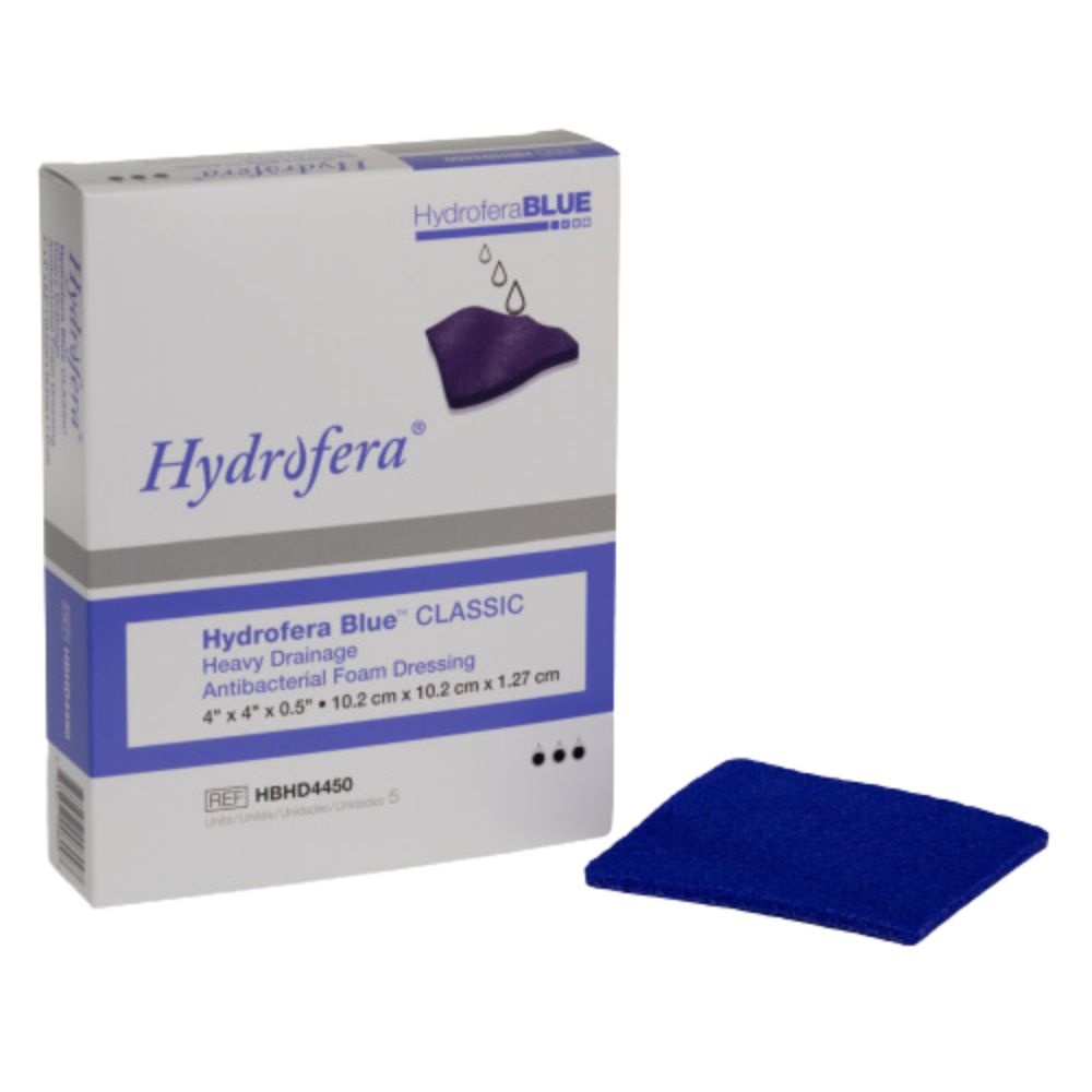 Hydrofera Blue CLASSIC® Heavy Drainage Dressings, 4" x 4" (Box 5 pcs)