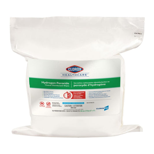 Clorox® Hydrogen Peroxide Disinfectant Wipes Refill, 12" x 11"
