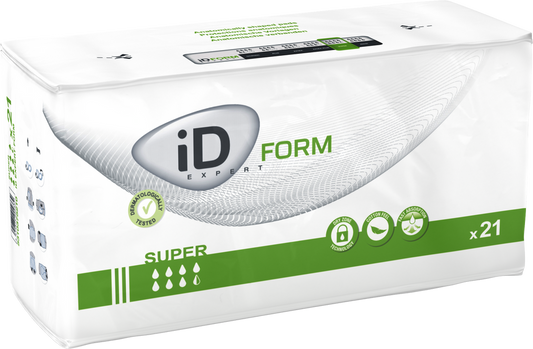 Cs/4 (21/Pkg) Id Form Super Shaped Pads, 2 Piece System, Size 3, 3200 Ml Absorbency