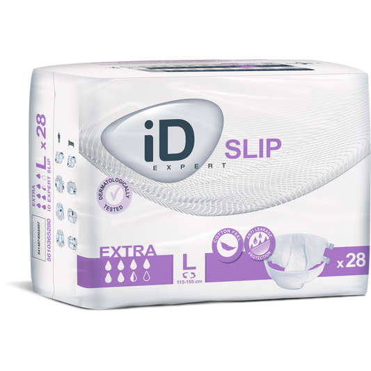Cs/4 (28/Pkg) Id Slip Extra Day Brief (45-61"), 2850Ml Absorbency, Large