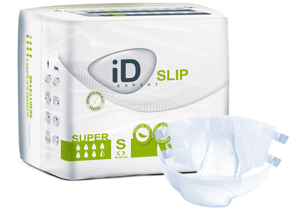 Cs/4 (14/Pkg) Id Slip Super, Small, (19"-35"), 2100 Ml Absorbency.