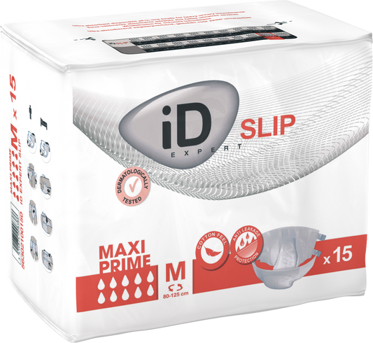 Cs/3 (15/Pkg) Id Slip Tbs Maxi Prime, Medium, (31"-49"), 4100 Ml Absorbency.