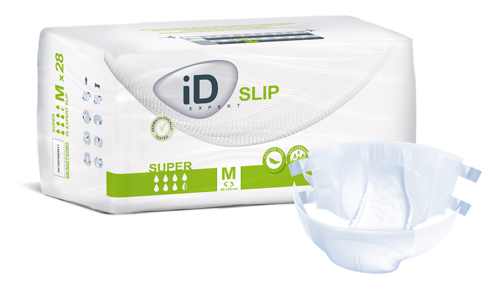 Cs/3 (28/Pkg) Id Slip Super, Medium, (31"-49"), 3600 Ml Absorbency.