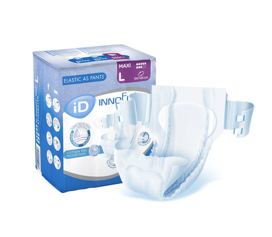 Cs/4 (14/Pkg) Id Innofit Maxi Stretch, Large (39" - 53") 3400Ml Absorbency.