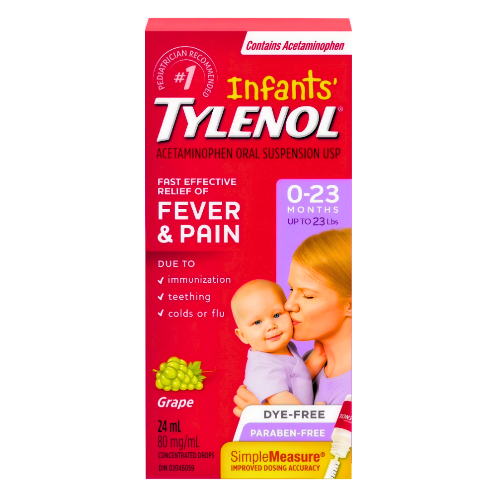 Infants' Medicine, Fever & Pain Drops, Dye Free Grape