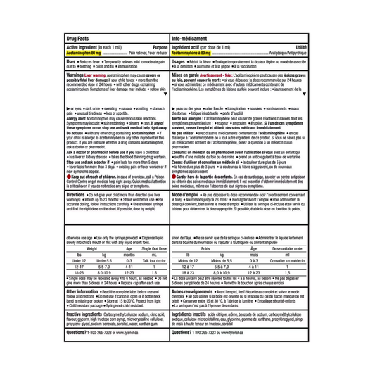 Infants’ medicine fever pain drops grape flavor