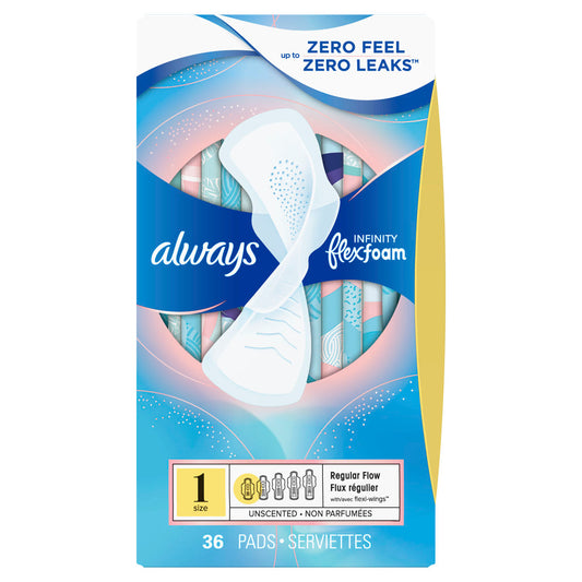 Always: Infinity Size 1 Regular Pads with Wings, Unscented