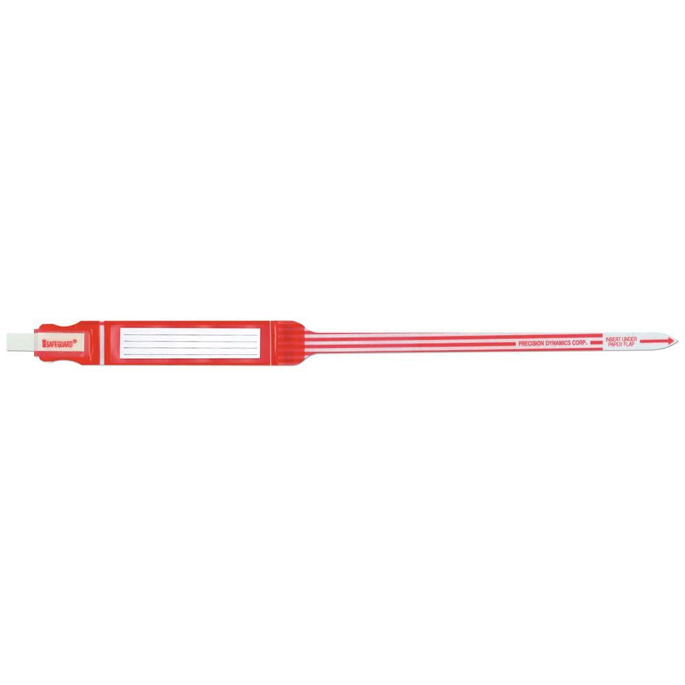 SafeGuard® Insert Wristband Trilaminate Adhesive Closure, Adult, Red, 1" x 13"