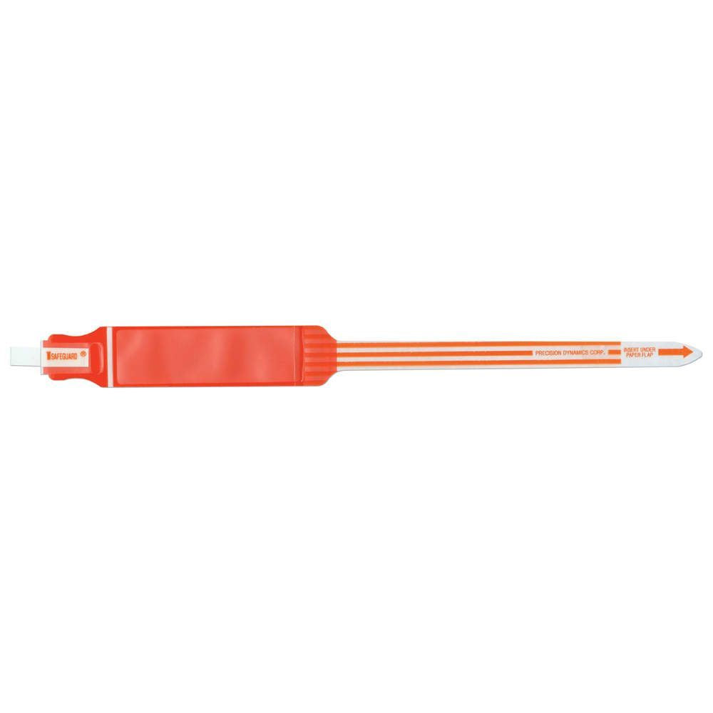 SafeGuard® Insert Wristband Trilaminate Adhesive Closure, Adult, Orange, 1-1/8" x 13"