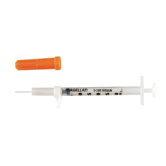 Monoject™ Magellan™ Insulin Safety Syringe, 1mL, 29G x 1/2" (Box 50 pcs)
