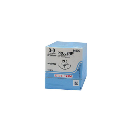 BX/12 SUTURE 5-0 PROLENE MONO 18" PS2 NEEDLE BLUE