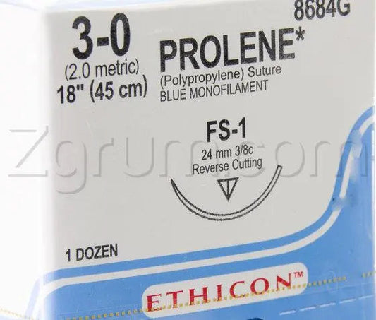 Bx/12  Suture Prolene Sz 3-0