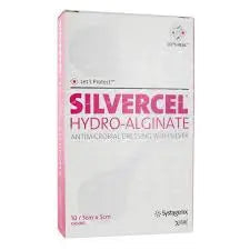 Bx/10 Silvercel Hydro-Alginate Antimicrobial Dressing With Silver 5Cm X 5Cm