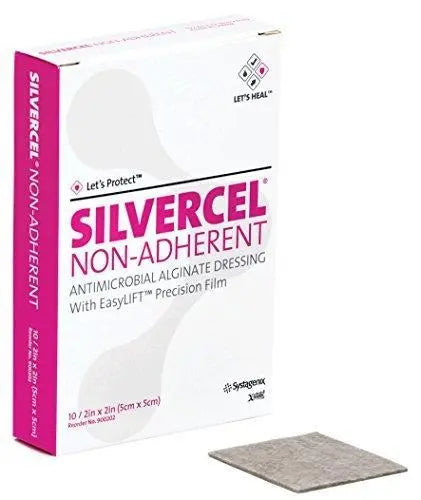 Bx/10 Silvercel Non-Adherent Hydro-Alginate Antimicrobial Dressing With Silver 5Cm X 5Cm