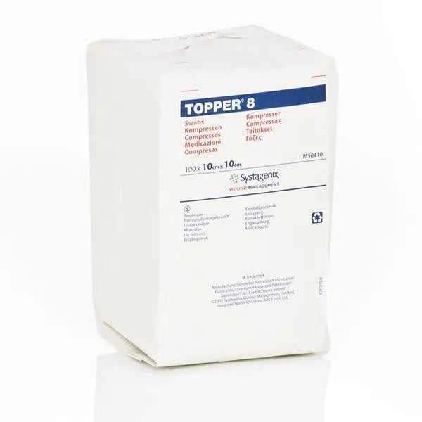 Bx/100 Topper 8 Swabs (4 Ply, Non-Sterile) 10Cm X 10Cm