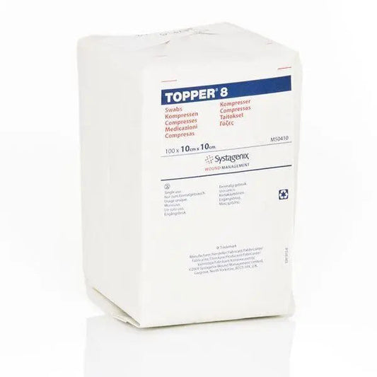 Bx/100 Topper 8 Swabs (4 Ply, Non-Sterile) 10Cm X 10Cm
