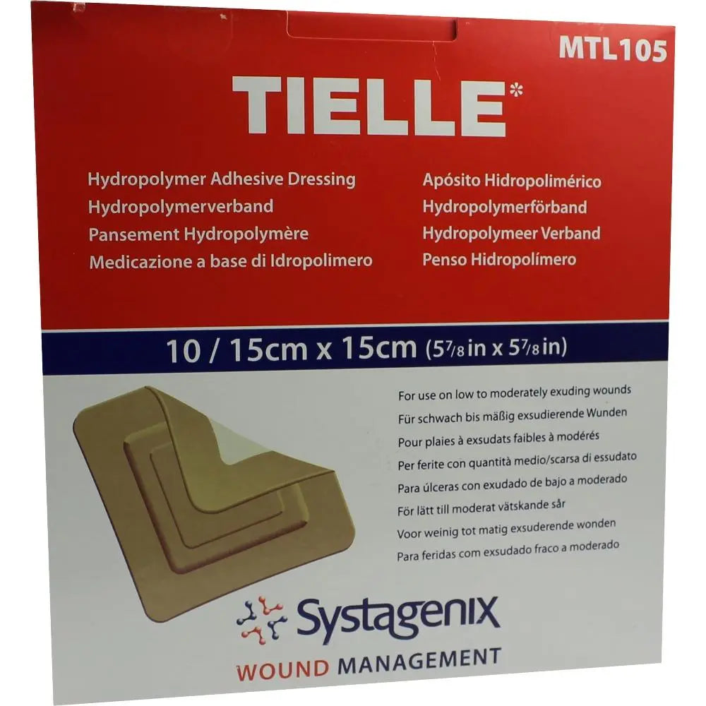 Tielle® Hydropolymer Adhesive Dressing 15cm X 15cm - Box Of 10