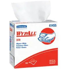 Pkg/100  Wypall X70 Workhorse Reinforced Wipes In Pop-Up Box, White 9.1In X 16.8In