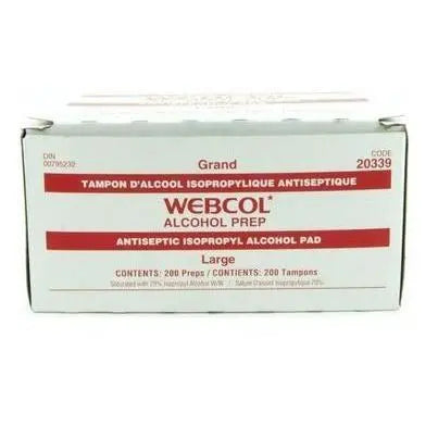 Alcohol Prep Webcol Large 2 Ply - Box Of 200