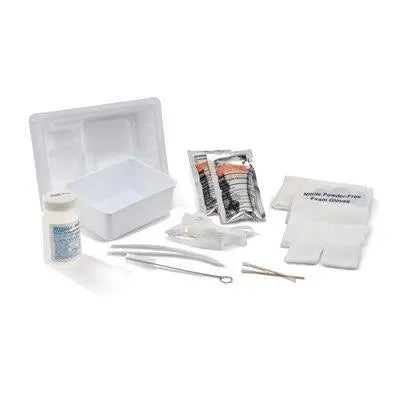 Cs/20 Standard Trach Care Tray With Plastic Forceps