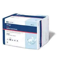 Cs/8Bg (12Ea/Bg) Wings Adult Quilted Briefs, Heavy Absorbency, Medium (32" To 44"), White