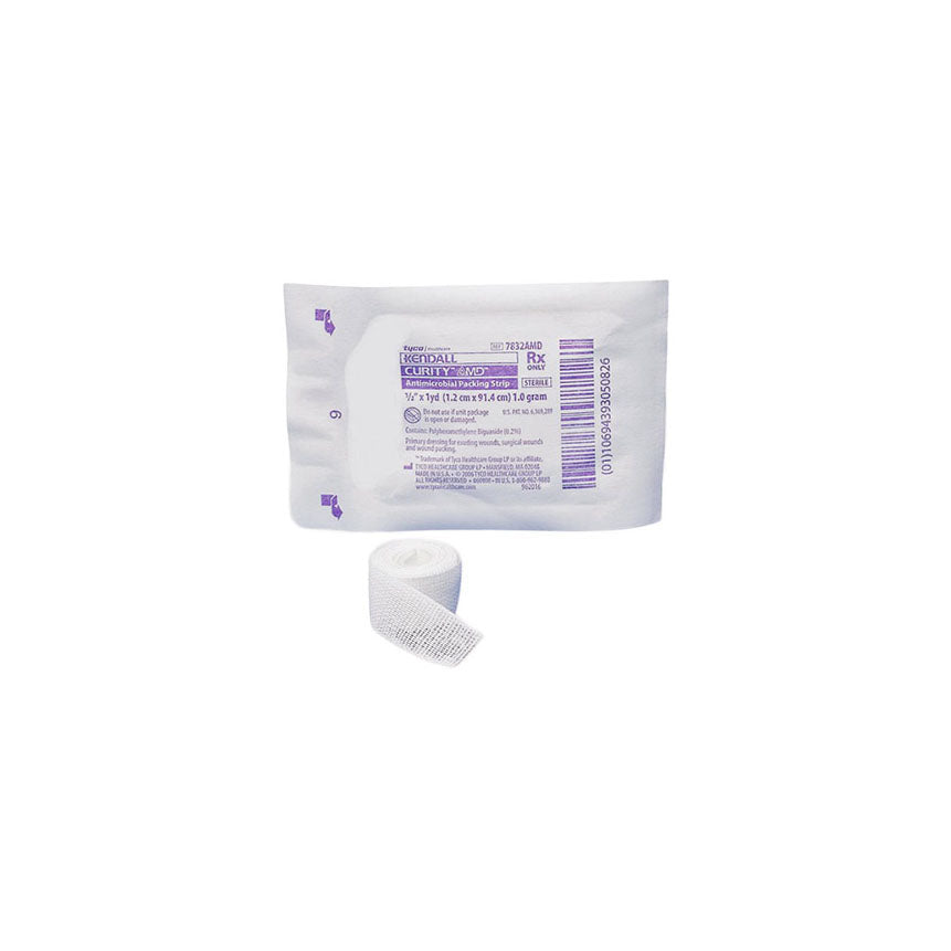 Bx/10 Curity Packing Strips, Antimicrobial, Sterile 1/2" X 3Yrd