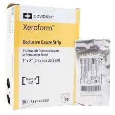 Bx/50 Xeroform Petrolatum Gauze, 1In X 8In,  Sterile, Non-Adherent